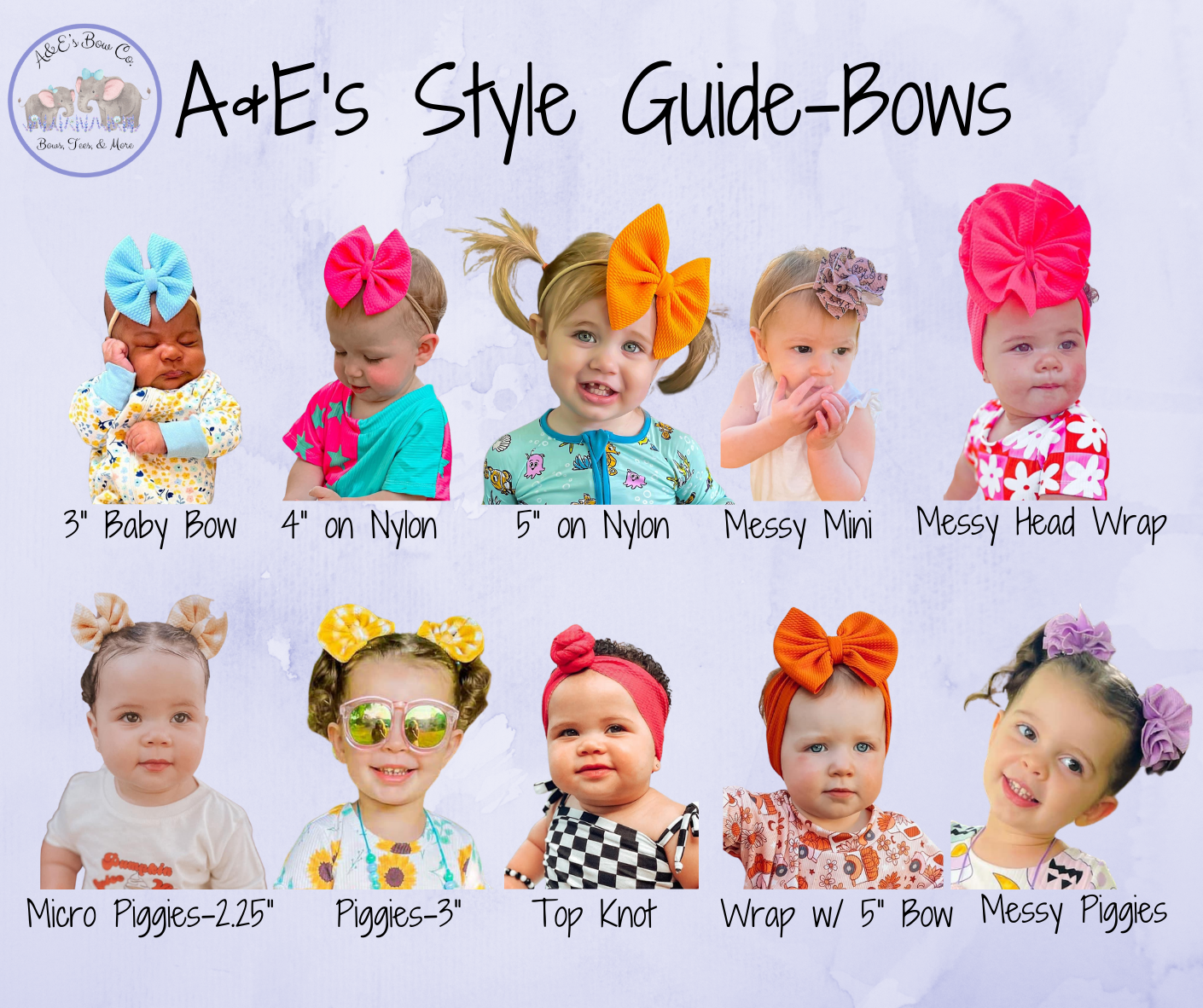 Solid Bundle- 5 Bows (colors of your choice)